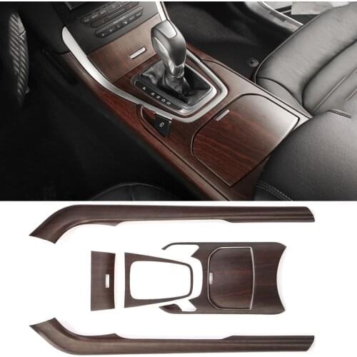 6PCS For Ford edge 2016-2020 Mahogany Handball Cover Shift Peach wood ABS cover Gear shift knob Cover Trim car styling