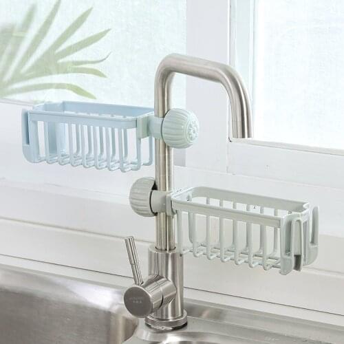 Kitchen Sink Faucet Sponge Soap Cloth Drain Rack Storage Organizer Holder Shelf Hollow Design Durable Storage Rack
