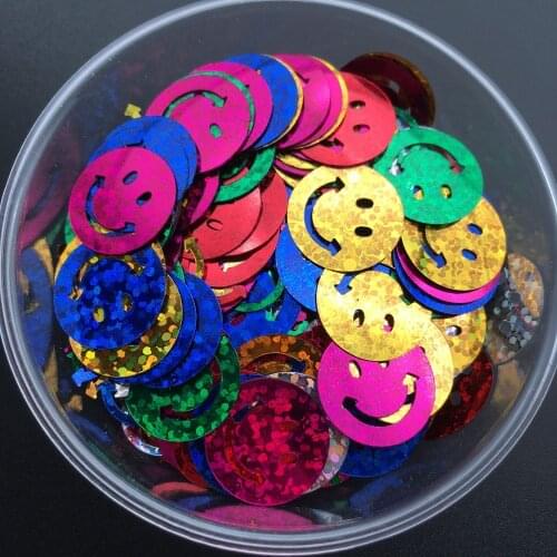 HOT ! 480pcs 15mm Wholesale Smiling Face Loose Sequins Paillettes Crafts Sewing ,Women Kids Diy Garment Accessories Laser Mix