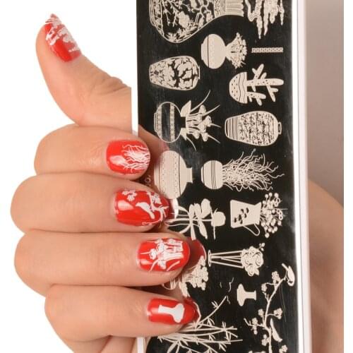 MiFanXi 12*6cm Rectangle Nail Stamping Plates Template Plate Manicure Nail Art Stamp Image