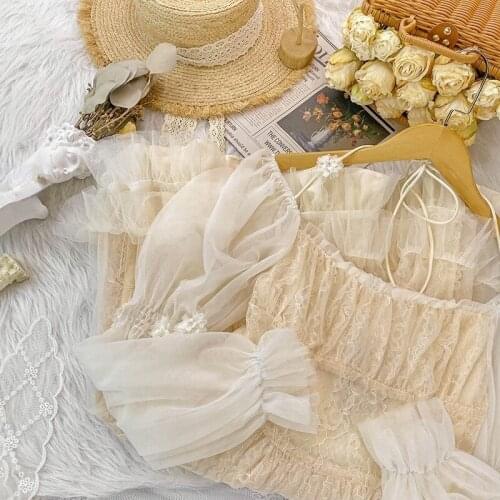 Long Sleeve Y2k Mini Dress Women Korean Fashion Kawaii Lolita Dress Party 2021 Autumn Lace Design Elegant Sweet Dress Bandage