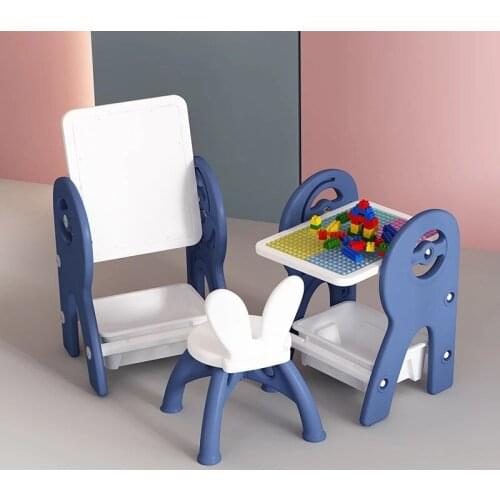 Multifunctional building table drawing board 3 in 1 Table stool drawing board bracket type toddler baby magnetic graffiti board