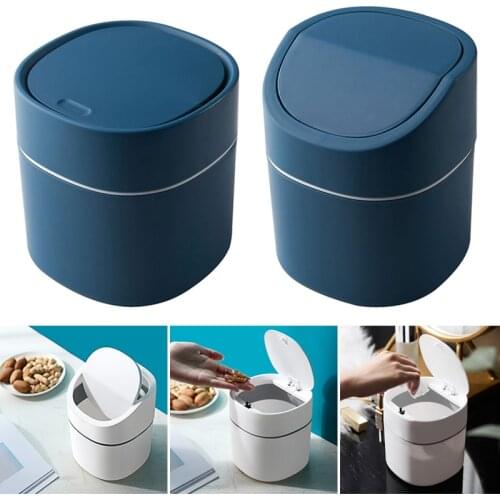 Mini Desktop Multifunctional Trash Can Home Car Storage Bucket Accessories With Lid Garbage Bin Nordic Style Living Room Office