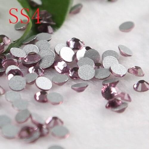 Nails non hot fix flatback decoration crystal rhinerstones very shining ss4 1440pcs lilac colour