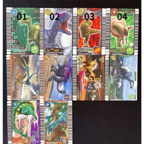 Genuine Japan Anime Dinosaur King Figures Cards Collections Cartoon Dinosaurs Cards Battle Toy Anime Dinosaurs Lover Game Cards