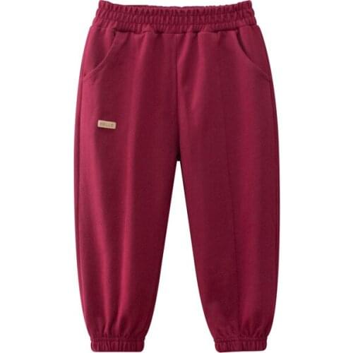 2021 Autumn Children Trousers Cotton Sweatpants Boys Casual Sport Pants Girls Jogging Elastic Waist Pocket Kids Clothes