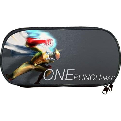 One Punch Man Pencil Case Saitama Cute Kids Gifts School Supplies Students Anime Pencil Box Children Boys Girls Makeup Bags