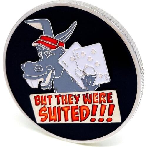 Donkeys Lucky Poker Chips Casino Silver Coin Poker Card Guard Replica Coins Best Gifts For Collection