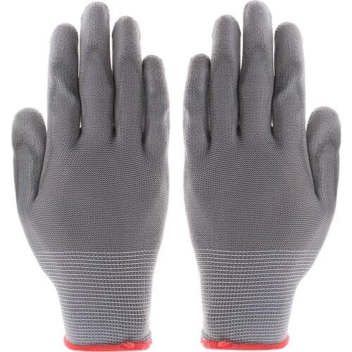 Working Gloves Garden Gloves Multi-functional Protective Gloves Can Effectively Protect Hands Grey Yarn Grey Pu Adhesive Hanging