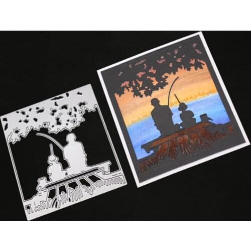 Fishing Metal Cutting Dies Stencil DIY Scrapbooking Album Stamp Paper Card Embossing Craft Decor R7RC