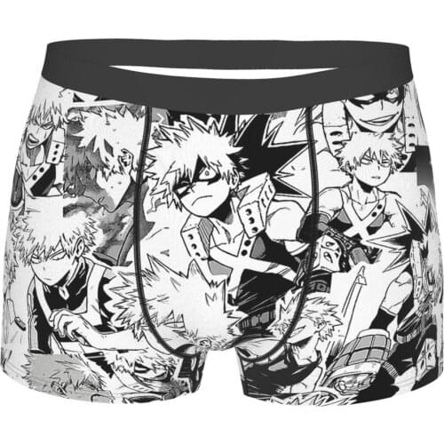 Katsuki Bakugo My Hero Academia Deku One for All Underpants Breathbale Panties Man Underwear Print Shorts Boxer Briefs