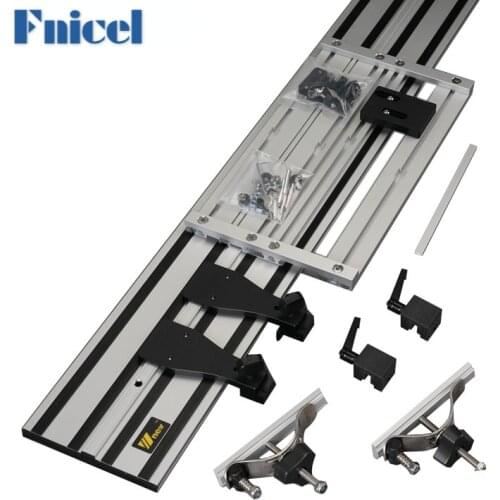 Universal Double-deck Electrotrephine Carving Machine Straight Guide Rail with Adjustable Saw Base for Woodworking DIY Tools