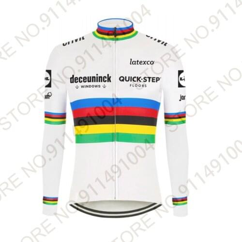 World Champion Cycling Clothing Quick Step 2021 Pro Team Men Jersey Julian Alaphilippe Winter Long Sleeve Maillot Ropa Ciclismo
