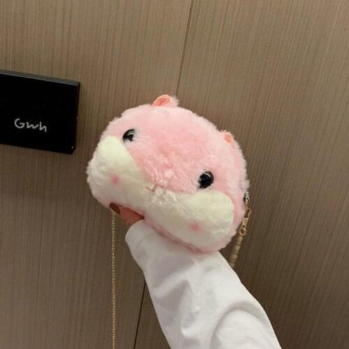 Womens bags Shoulder bag velvet bag single shoulder bag Female bag cartoon autumn winter ladies bag mini bag small bag