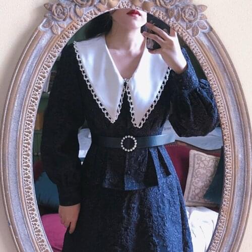 High Quality French Vintage Jacquard Two Piece Set Women Crop Top Short Jacket Coat + Beading Long Skirt Sets Fashion 2pcs Suits