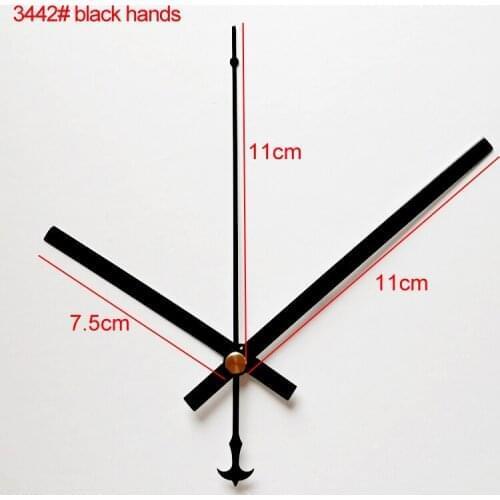 100sets S Shaft Clock Hands 3442#black (just hands) Metal Aluminum DIY Hands Quartz Clock Accessory High quality DIY Clock kits