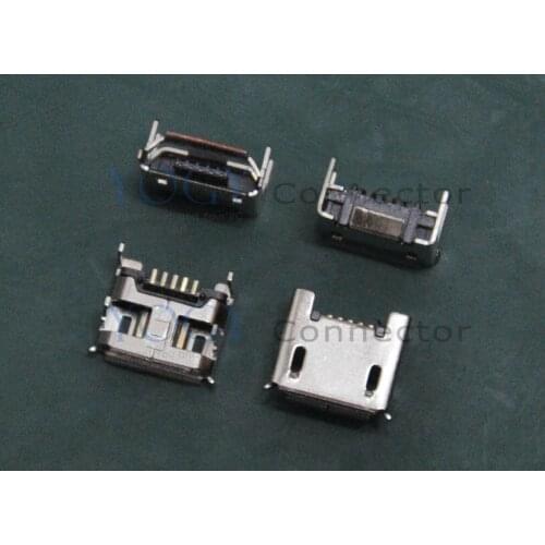 100 pcs/lot) 4 Fixed feet Micro USB Female Connectors fit for mp3, mp4, phone