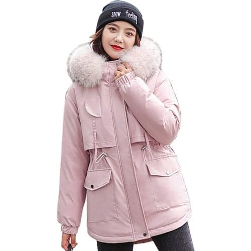 2020 Women Clothing Thick Winter Jacket Women Clothes Female Jackets and Coats Big Fur Collar Coat Hooded Parkas Mujer WPY862