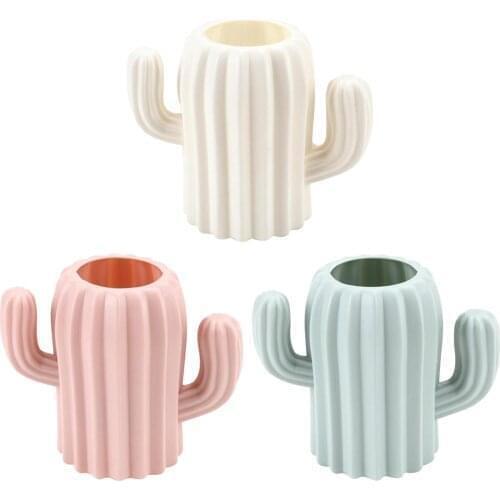 2021 Creative Desktop Storage Multifunctional Cute Cactus Pen Holder Desk Supplies Simple And Fresh Desktop Plastic For Office