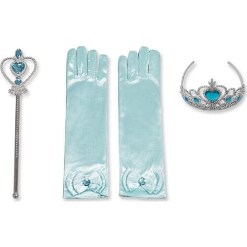 3Pcs/Set Accessories Children Birthday Gifts Cosplay Girl Accessory Unisex Crown+Magic Wand +Gloves Kids Party Dress Up Headband