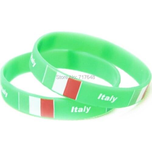 300pcs Green ITALY wristband silicone bracelets bangle free shipping by FEDEX