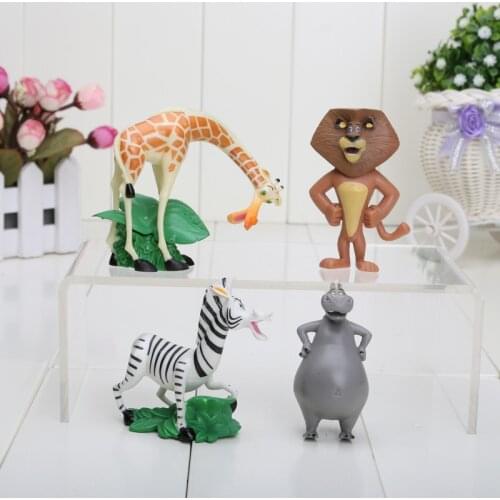 4pcs/set Madagascar Toys PVC Action Figures Movies & TV Toys Kids Toys for Children