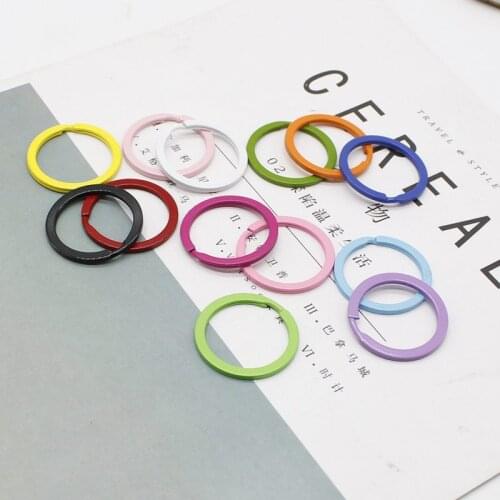 5 pieces of 30mm spray paint color metal ring candy color key ring DIY chain keychain accessories
