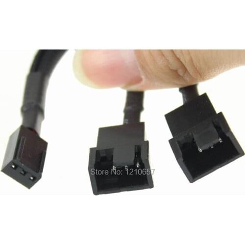 500 Pieces Lot 3Pin Female to Dual Male Sleeved Y-Splitter Adapter Wire Extension Cable 30CM