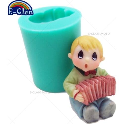Accordion baby candle mold cake decorating tools soap molds cake form baking tool boy chocolate mould cake tools S0482BB25
