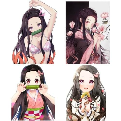 Anime Car Sticker for Kamado Nezuko Kimetsu No Yai Ba Car Sticker Auto Decoration PVC Laptop Motorbike Decal Car Accessories