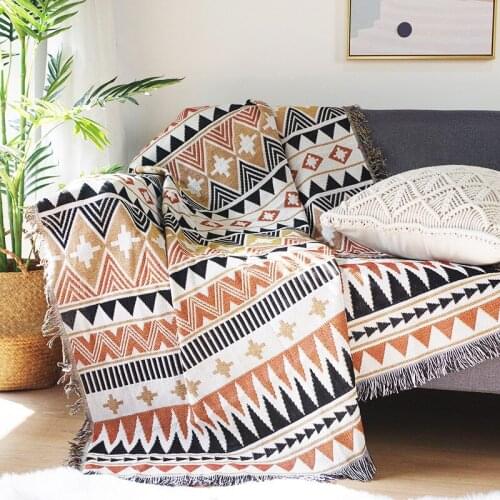 Bohemian Knitted Chair Lounge Blanket Bed Plaid Tapestry Bedspread Women Outdoor Beach Sandy Towels Cape