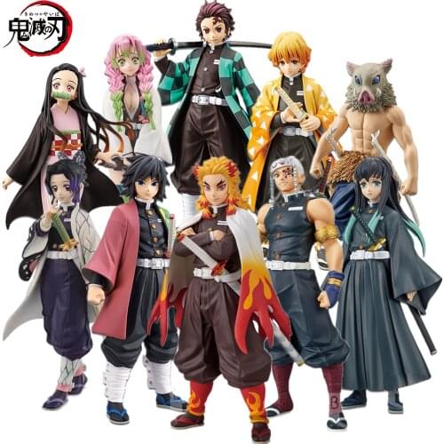 Demon Slayer Nezuko Tanjirou Mitsuri Muichirou Shinjurou PVC Action Figure Toy Anime Kimetsu no Yaiba Figure Toys