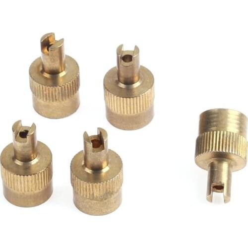 10Pcs/bag Copper Car Tire Valve Cap Copper Slotted Head Valve Stem Cap for Car Motorcycle Bicycle Valve Tyre Tire Lid Dust Cover