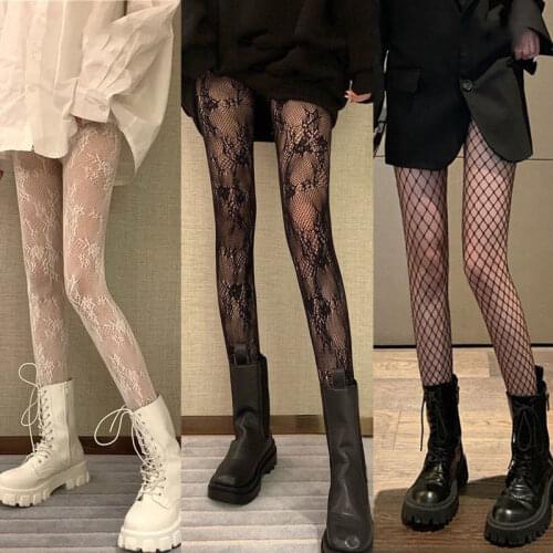 Hot Long Sexy Fishnet Stockings Womens High Waist Print Stockings Sexy Lingerie Fishnet Mesh Pantyhose Plus Size Lolita Cosplay