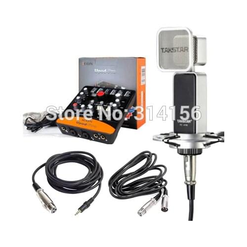 Takstar PC-K700 Recording Microphone with ICON upod pro Sound card for Internet karaoke, personal recording, studio recording