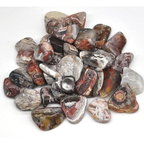 Natural Red Crazy Agate Tumbled Stones Bulk Healing Crystals Reiki Polished Gemstones Gem Raw Aquarium Decoration Minerals