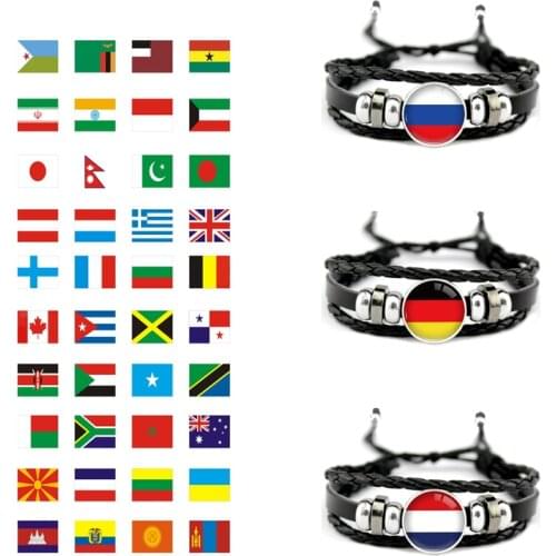 Panama Paraguay Austria Egypt United Kingdom Australia Iran Chile Aruba France Japan South Korea England Flag Men Women Bracelet
