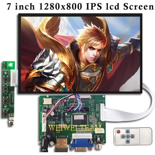 7 inch Raspberry Pi 3 IPS LCD Screen 1280X800 39PIN N070ICG-LD1 VGA AV TTL Controller Board For Pcduino Banana Pi 16:10 Display