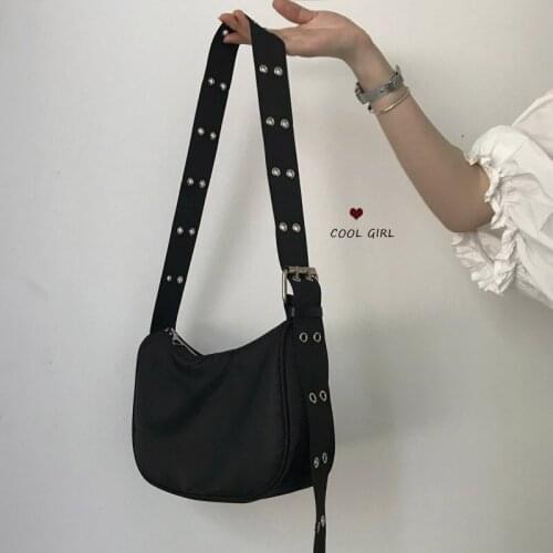 Casual Nylon Hobo Bag Women Crossbody Bags 2020 Designer Wide Strap Shoulder Messenger Bags Lady Fashion Women Bag Phone Purses