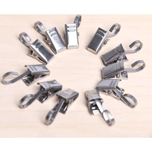10Pcs/Set Sturdy and Durable Metal Shower Curtain Clips Bathroom Drape Hook Hanger Clamps Window Curtain Accessories