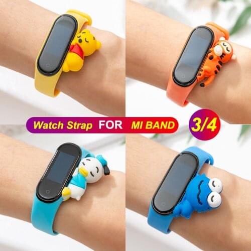 Rubble Silicone Watch Strap For Mi Band 4 3 Strap Wristband Sport Love Bracelet Bracelet For Xiaomi Band 4 3 Strap