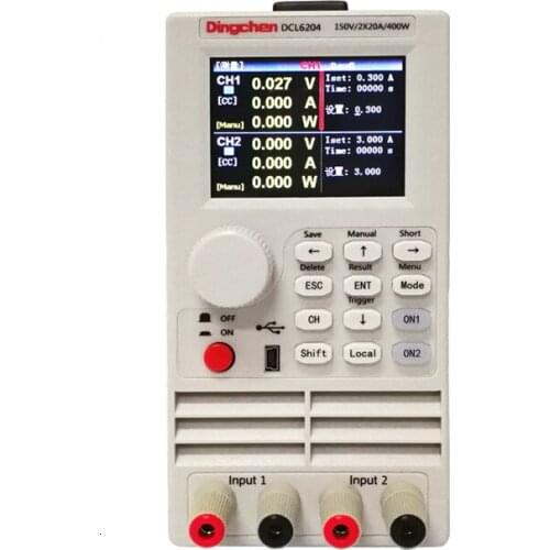 RS232 communication, DC electronic load DCL6104 single pass / dual channel 400W LED drive battery capacity load tester