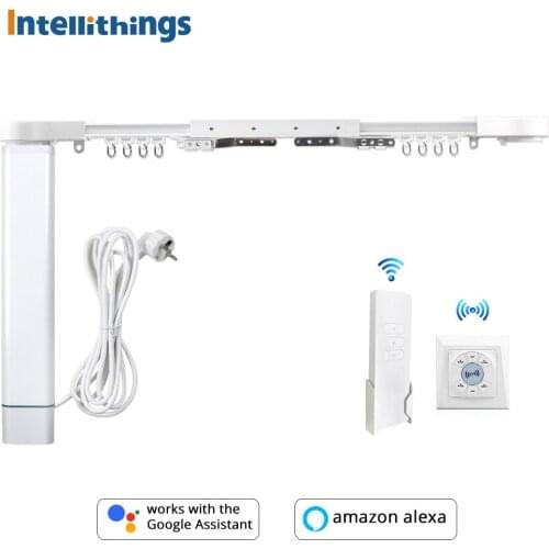 Intellithings Tuya Curtain Blind Motor Alexa Echo Google Home Smart Life WiFi Control Electric Stage Curtains