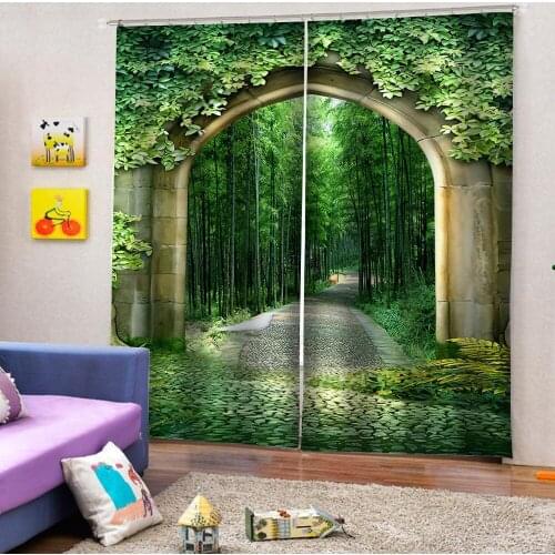 Custom Modern Curtain Bamboo Curtains For Living Room Bedroom Home Decor Green Kitchen Drapes Blinds