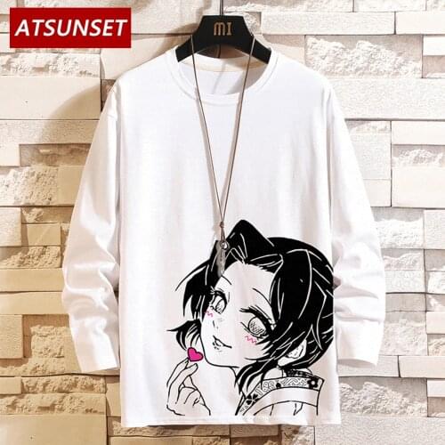 ATSUNSET Demon Slayer Kochou Shinobu Print Sweatshirt Hip Hop Streetwear Harajuku Hoodie Autumn And Winter Cotton Pullover Top