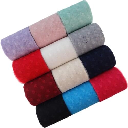 10Yards/roll 3" 7.5cm Tulle Roll Heart Ribbon DIY Organza Fabric Tutu Dress Baby Shower Party Supplies For Wedding LW19010505