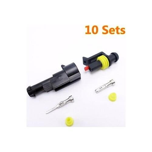10 Sets kit 1 Pin 1.5mm Super Seal Sealing Waterproof Electrical Wire Connector AMP/Tyco Auto Automatic Plug Socket Wholesale