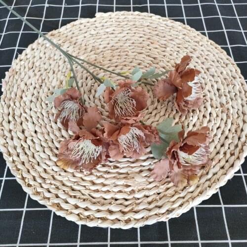 10Pcs Simulation 6 Heads Snow Peonies High-end Wedding Decoration Hotel Flower Arrangement Home Decoration Artificial Flowers