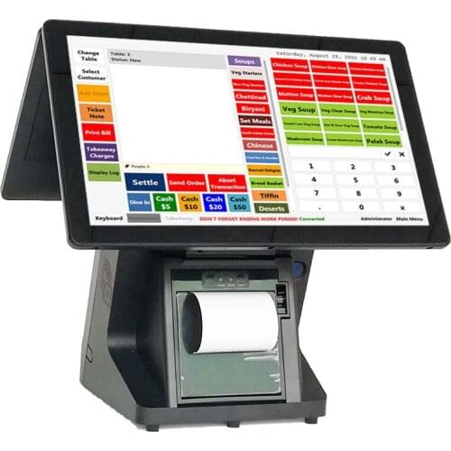 15.6" dual screen Commercial Computer POS System for retailers Cash Register with printer POS machine and terminal