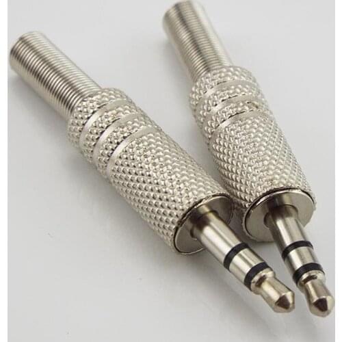 3.5mm 2 Ring 3 Poles Stereo Jack Plug 3.5mm 1/8 inch Female audio connector Cable Solder Metal Adapter Terminal with Spring